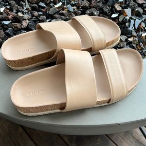 Vince leather slide sandal 8.5